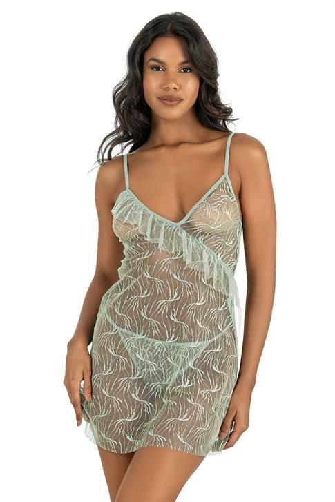 Aria's Closet Su Yeşili Kısa Tül Gecelik 4221 SU YEŞİLİ S