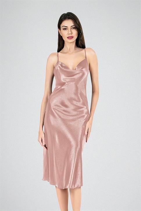 Aria's Closet Uzun Gecelik Degaje Vizon VİZON S