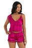 Aria's Closet Vişne Saten Şort Takımı 9205 VİŞNE S