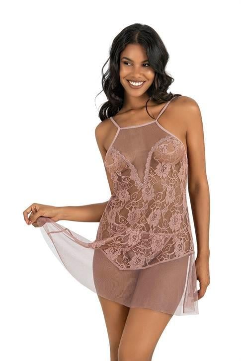 Aria's Closet Vizon Kısa Tül Gecelik 4227 VİZON S