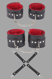 Aria's Closet Siyah Kırmızı Harness Fantezi Aksesuar Set Siyah Standart