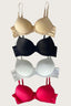 Aria's Closet Siyah-Beyaz-Kırmızı-Ten 4'lü Dolgulu Push Up Micro Balenli Günlük Tek Destekli Sütyen Görsel 75B