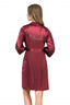 Aria's Closet Bordo Kısa Saten Bride Sabahlık BORDO S