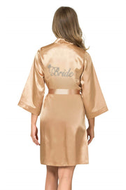 Aria's Closet Gold Kısa Saten Bride Sabahlık GOLD S