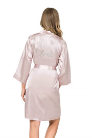 Aria's Closet Pudra Kısa Saten Bride Sabahlık PUDRA S