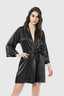 Aria's Closet Siyah Kısa Saten Sabahlık SİYAH S