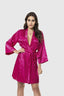 Aria's Closet Vişne Kısa Saten Sabahlık VİŞNE S