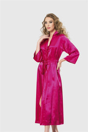 Aria's Closet Vişne Uzun Saten Sabahlık VİŞNE S