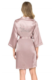 Aria's Closet Vizon Kısa Saten Bride Sabahlık VİZON S
