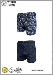 Aria's Closet 2'li Likralı Pamuklu Renkli Erkek Boxer Karışık Renk M