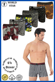 Aria's Closet 6'lı Pamuklu Karışık Desenli Erkek Boxer Karışık Renk M