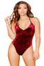 Aria's Closet Boyundan Askılı Kadife Fantezi Body Bordo S/M