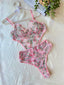 Aria's Closet Çiçek Dal Desenli Pembe Bodysuit Pembe 75B