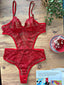 Aria's Closet Çiçek Desenli Kırmızı Bodysuit Kırmızı 75B