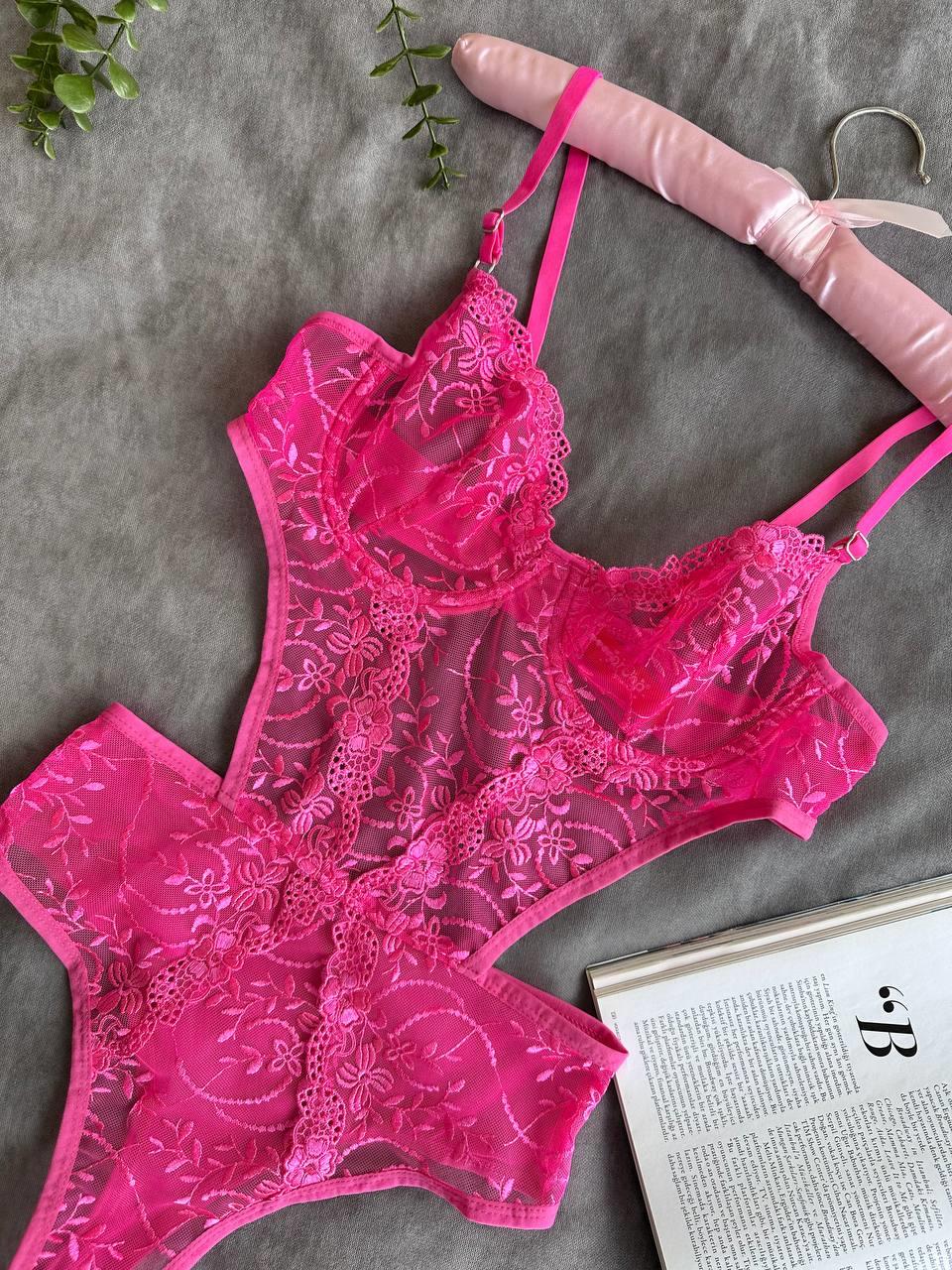 Aria's Closet Çiçek Desenli Pembe Bodysuit