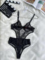 Aria's Closet Çiçek Desenli Siyah Bodysuit Siyah 75B