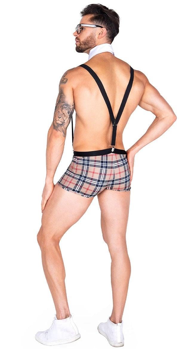 Aria's Closet Ekose Desenli Boxerlı Fantezi Erkek Kostüm