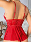 Aria's Closet Kırmızı Dantel İşlemeli Fantezi Body Gecelik