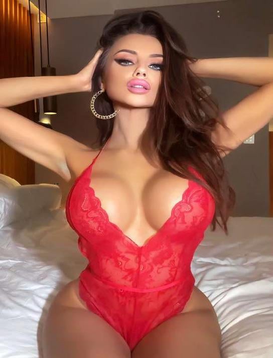 Aria's Closet Kırmızı Dekolteli Dantelli Fantezi Askılı Babydoll Kırmızı S/M