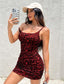 Aria's Closet Kırmızı Leopar Desenli Büzgülü Fantezi Elbise Leopar M