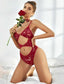 Aria's Closet Kırmızı Transparan Dantelli Fantezi Babydoll Kırmızı S/M
