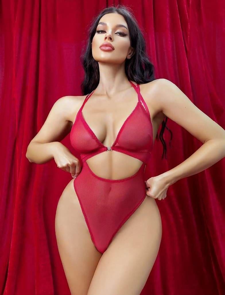 Aria's Closet Kırmızı Transparan Fantezi Babydoll