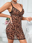 Aria's Closet Leopar Desenli Sırt Dekolteli Fantezi Gecelik
