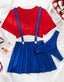 Aria's Closet Mavi Kırmızı Fantezi Etekli Takım