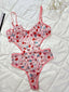 Aria's Closet Öpücük Desenli Pembe Bodysuit Pembe 75B