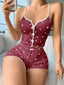 Aria's Closet Pamuklu Kahverengi Üstüne Beyaz Kalp Desen Fitilli Askılı Şortlu Pijama Takımı Kahverengi S/M