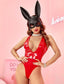 Aria's Closet Parlak Kırmızı Deri Fantezi Babydoll Kırmızı S/M