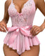 Aria's Closet Pembe Dantel İşlemeli Kurdelalı Fantezi Tül Babydoll