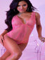 Aria's Closet Pembe Dekolteli Dantelli Fantezi Babydoll Kırmızı S/M