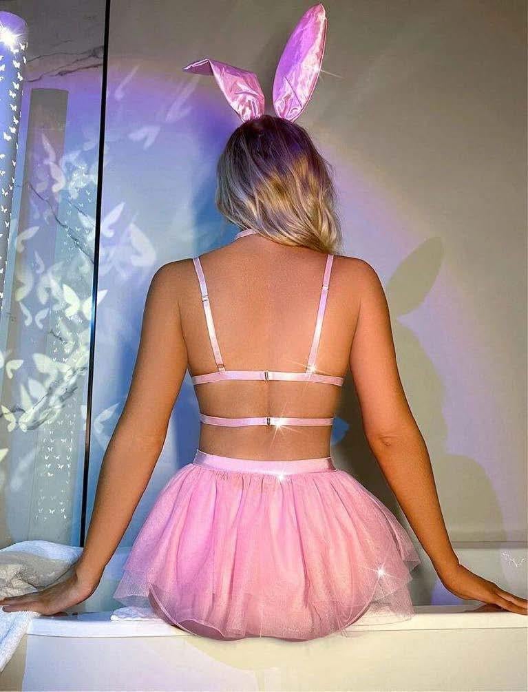 Aria's Closet Pembe Tütü Etekli Fantezi Tavşan Kostümü