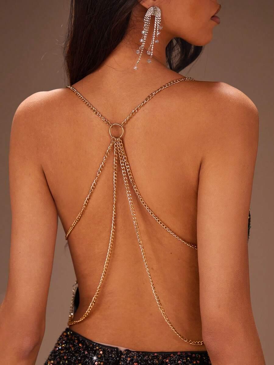 Aria's Closet Sırt Zincir Dekolteli Seksi Mini Kadın Elbise