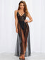 Aria's Closet Siyah Belden Bağlamalı Dantelli Body Gecelik