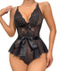 Aria's Closet Siyah Dantel İşlemeli Kurdelalı Fantezi Tül Babydoll