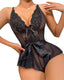 Aria's Closet Siyah Dantel İşlemeli Kurdelalı Fantezi Tül Babydoll