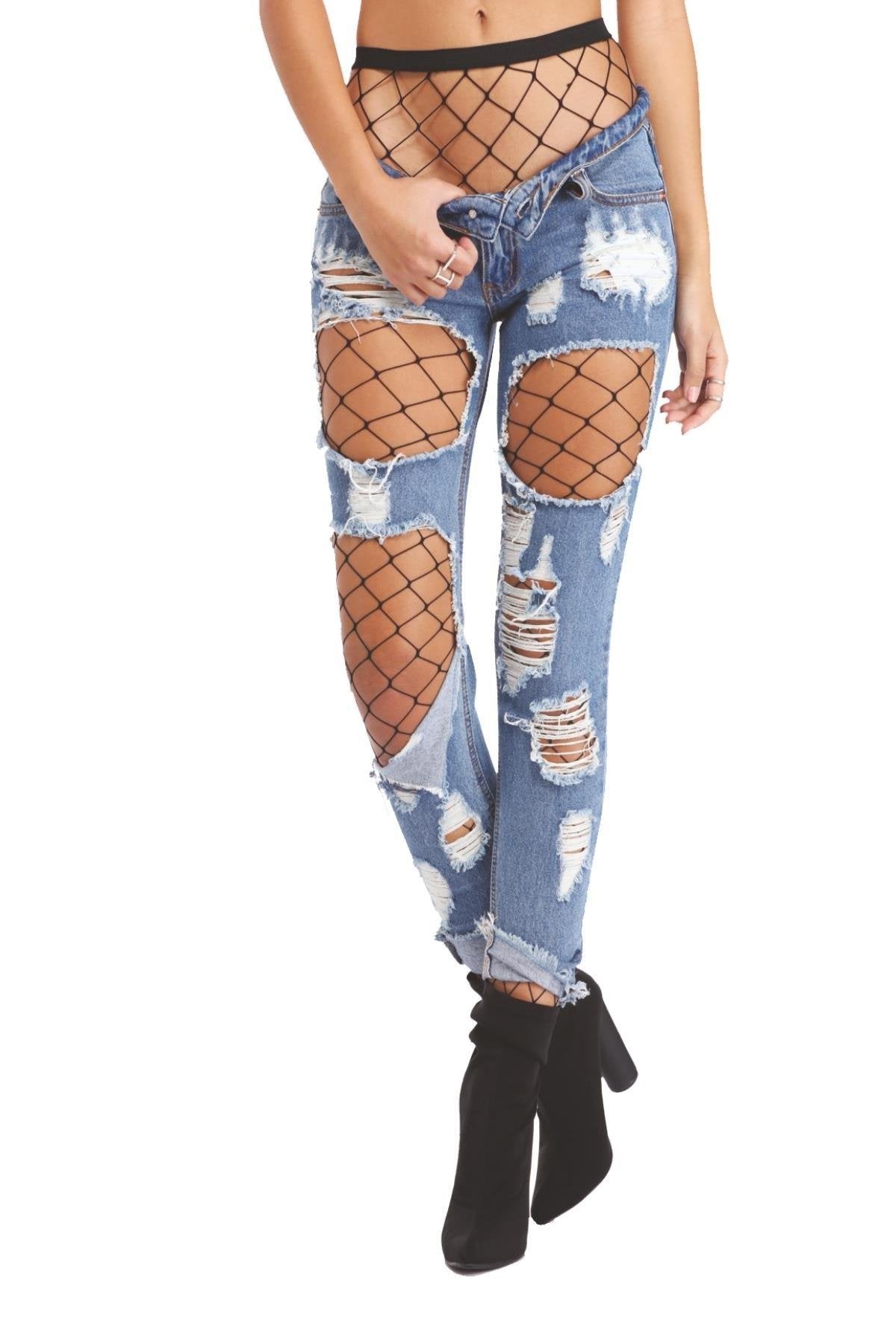 Aria's Closet Siyah Fileli Külotlu Çorap Siyah M - 38