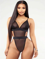 Aria's Closet Siyah Transparan Tül Fantezi Babydoll Siyah S/M