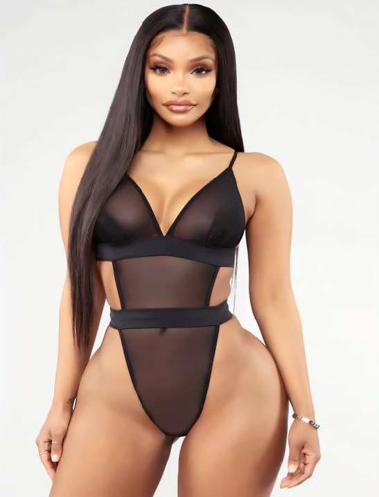 Aria's Closet Siyah Transparan Tül Fantezi Babydoll Siyah S/M