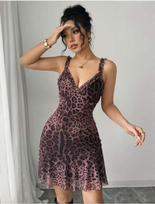 Aria's Closet Timsah Desenli Askılı Mini Club Elbisesi