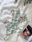 Aria's Closet Yeşil Çiçek Büyük Desenli Bodysuit Yeşil 75B
