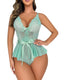 Aria's Closet Yeşil Dantel İşlemeli Kurdelalı Fantezi Tül Babydoll Yeşil S/M