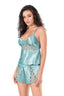 Aria's Closet Aqua Saten Babydoll Şort Takımı