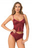 Aria's Closet Bordo Jakarlı Babydoll Şort Takımı BORDO S
