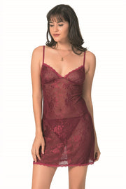 Aria's Closet Bordo Kısa Jakarlı Gecelik BORDO S