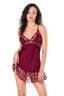 Aria's Closet Bordo Kısa Saten Gecelik