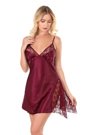 Aria's Closet Bordo Kısa Saten Gecelik BORDO S
