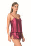Aria's Closet Bordo Saten Babydoll Şort Takımı BORDO S